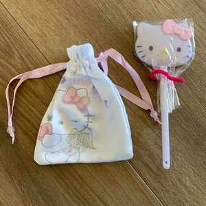 Hello kitty angel cinch bag and handle mirror, new